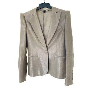 Full Circle womens jacket size 6 Uk gold shimmer metalic 36’chest 25’ long